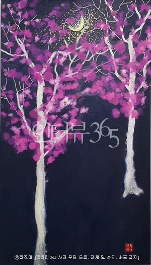 초승달이 있는 풍경3,정진미, Oil on canvas,  45.5 x 33.0